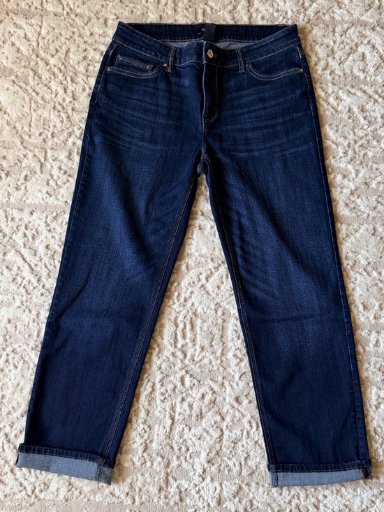 White House Black Market Denim - White House Black Market Dark Blue Straight Leg Crop Jeans